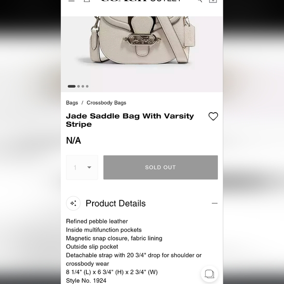 Coach Jade Saddle bag with matching Wallet - Picture 13 of 15